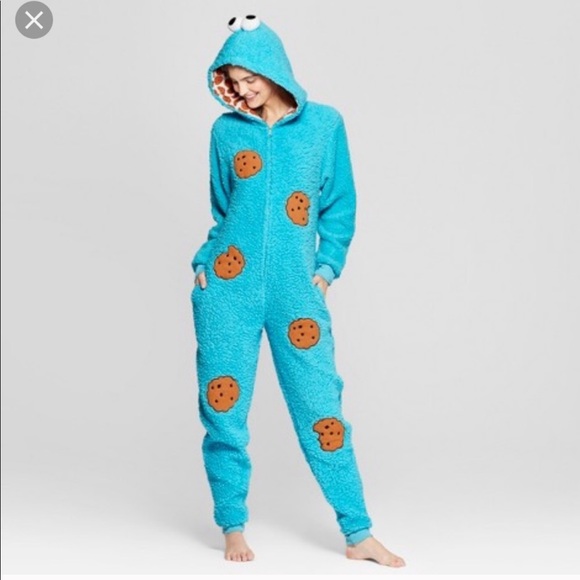 Union Suit Cookie Monster One Piece Pajamas Sesame Street Onesie